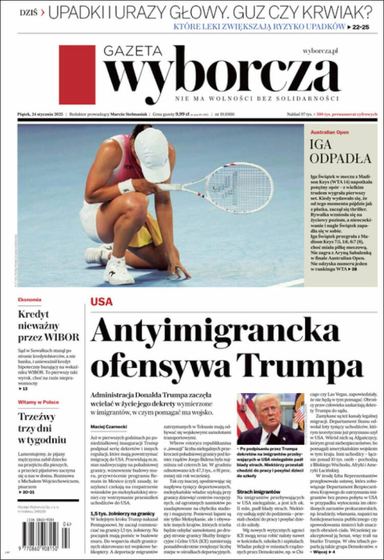 Portada de Gazeta Wyborcza (Polonia)