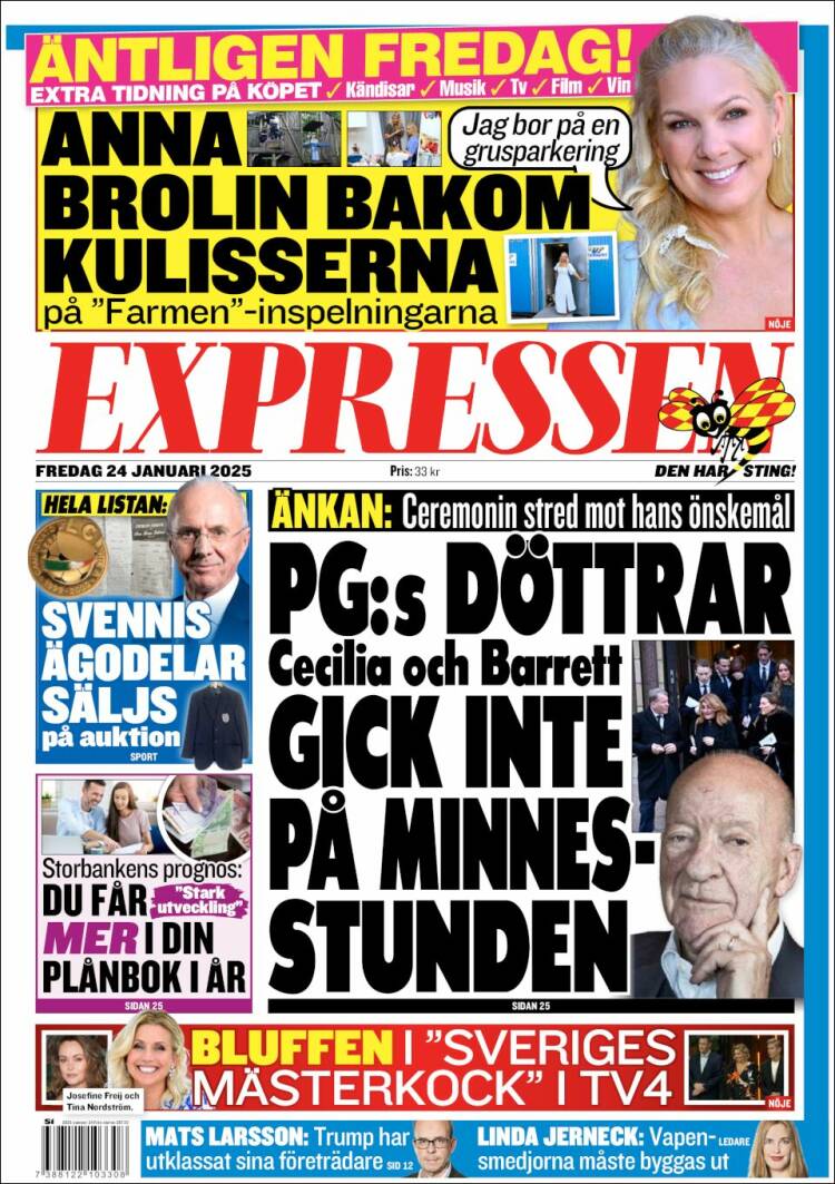 Portada de Expressen (Suecia)