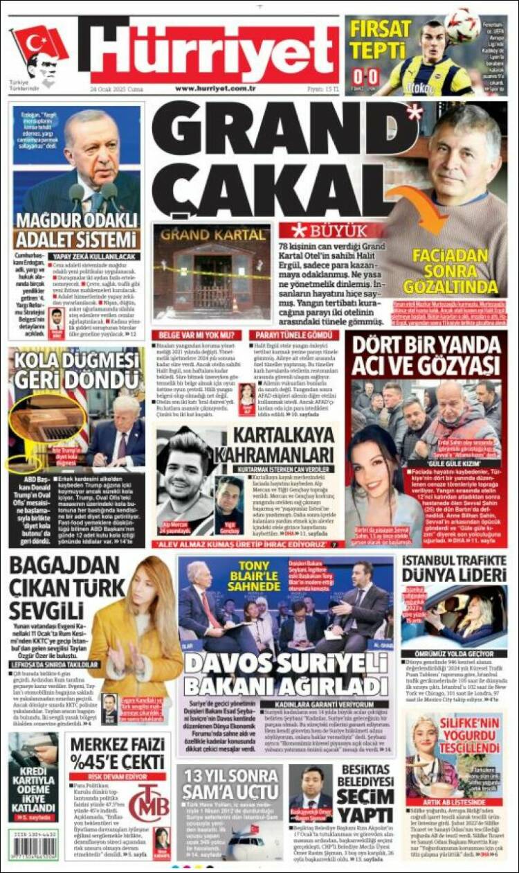 Portada de Hürriyet (Turqu&iacute;a)