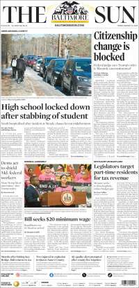 Portada de The Baltimore Sun (USA)