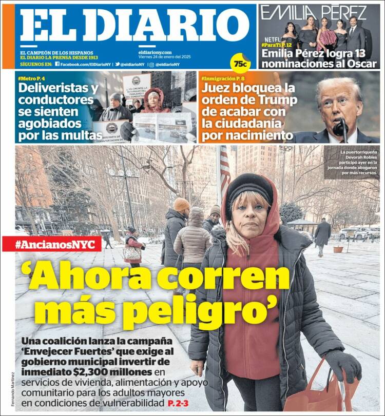 Portada de El Diario NY (USA)