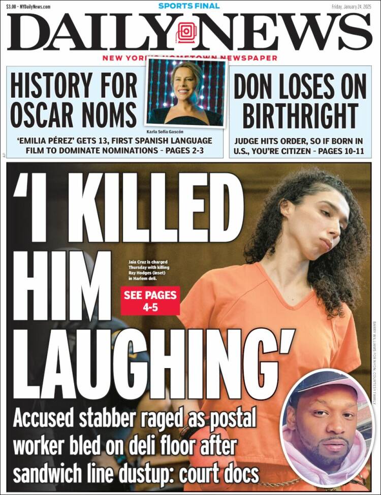 Portada de Daily News - New York (USA)