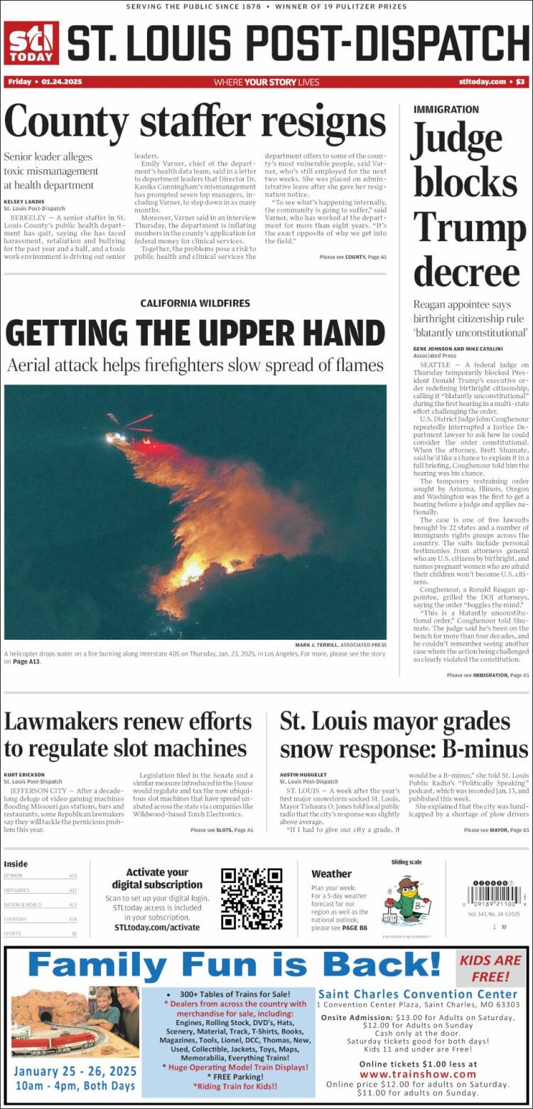 Portada de St. Louis Post-Dispatch (USA)