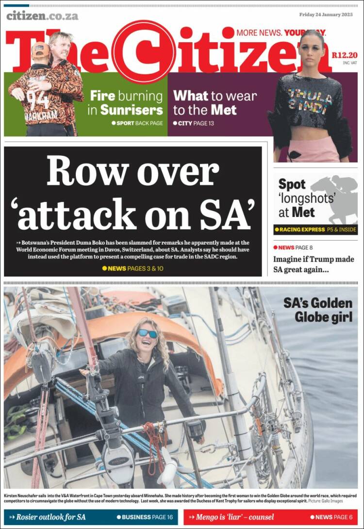 Portada de The Citizen (Sud&aacute;frica)