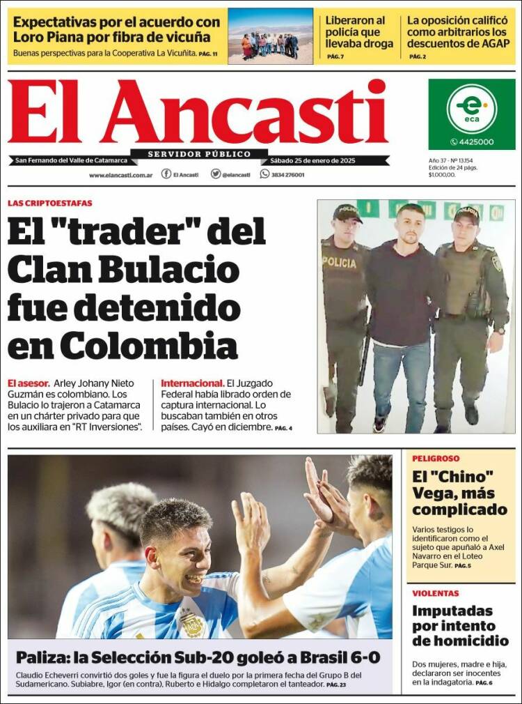 Portada de El Ancasti (Argentina)
