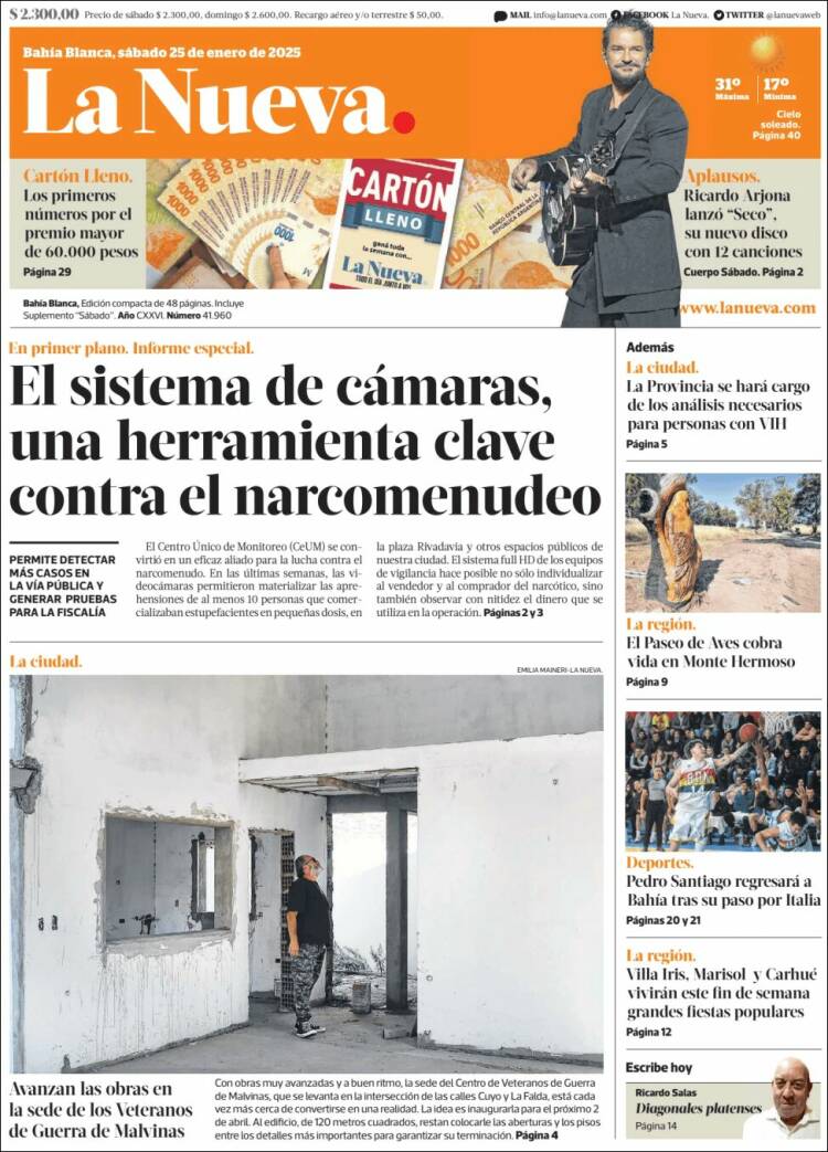 Portada de La Nueva Provincia (Argentina)