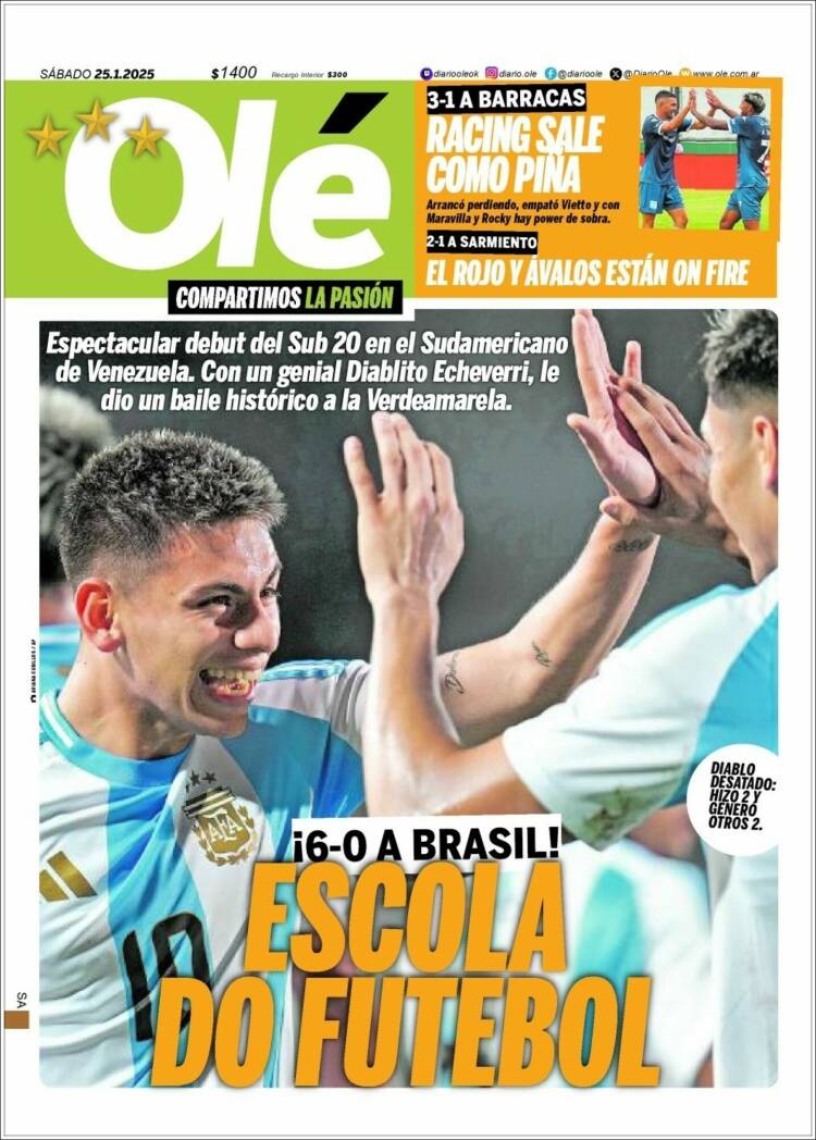 Portada de Olé (Argentina)