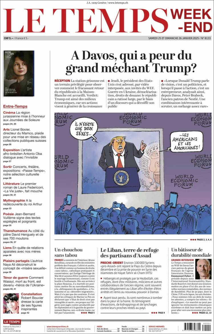 Portada de Le Matin (Suiza)