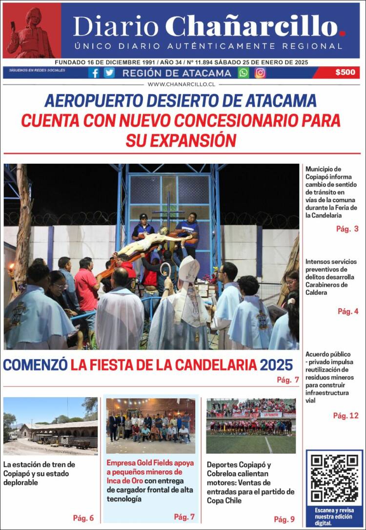 Portada de Diario Chañarcillo (Chile)