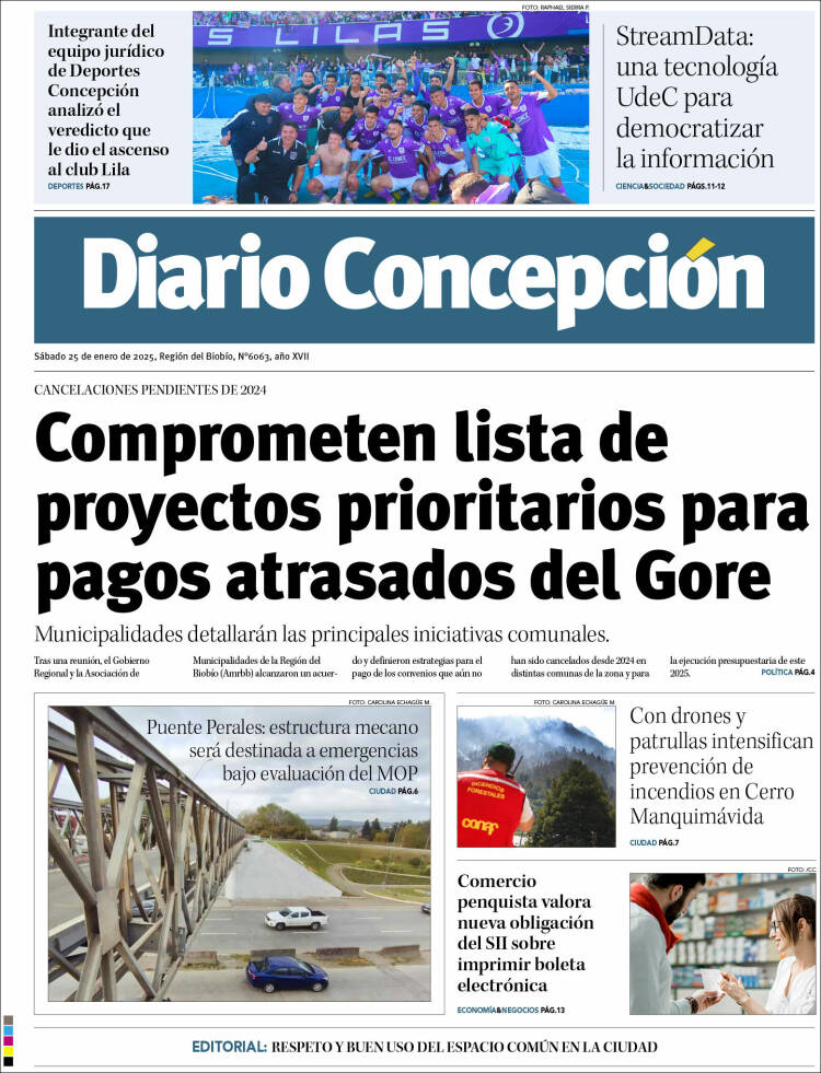 Portada de Diario de Concepción (Chile)