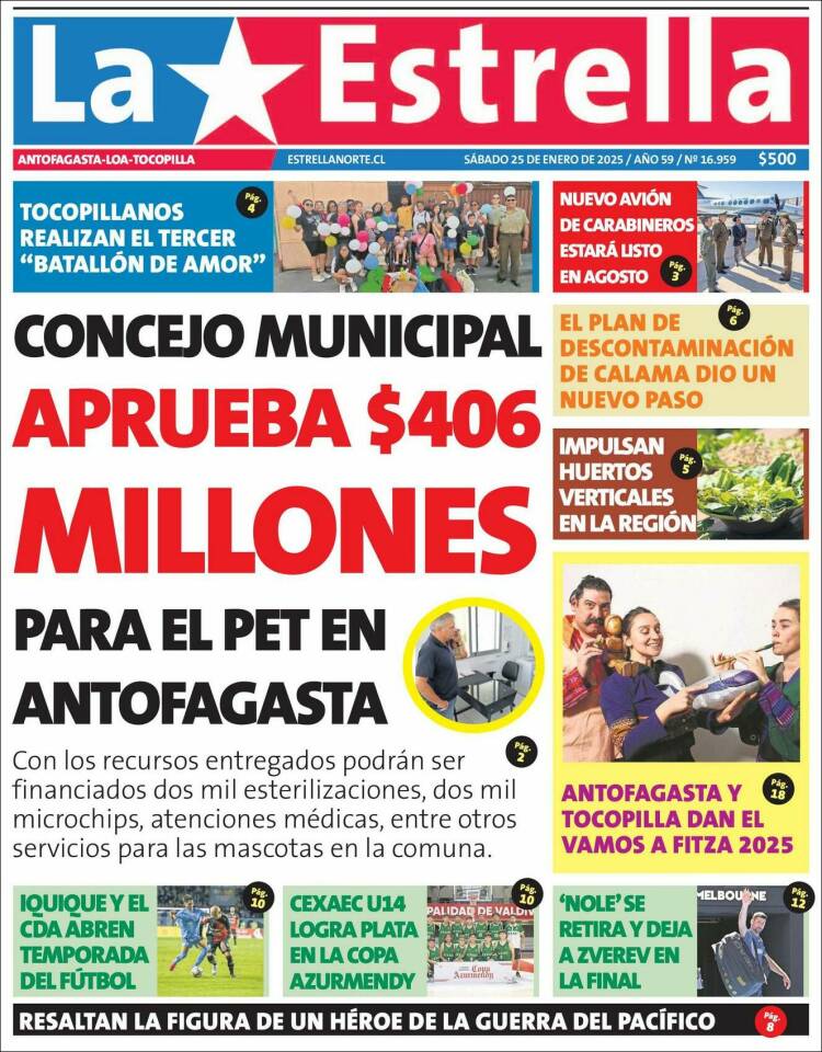 Portada de La Estrella del Norte (Chile)