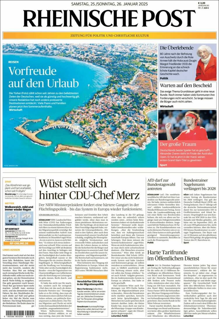 Portada de Rheinische Post (Alemania)