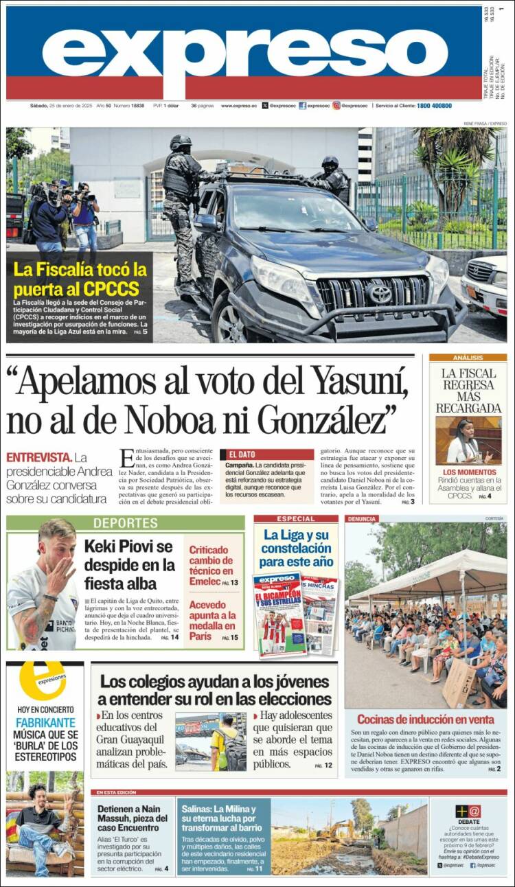 Portada de Expreso (Ecuador)