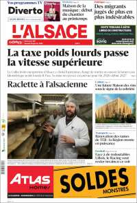 Portada de Journal L'Alsace (Francia)