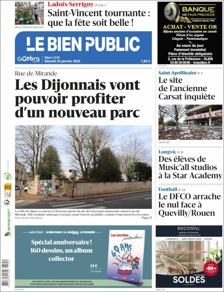 Portada de Le Bien Public (Francia)