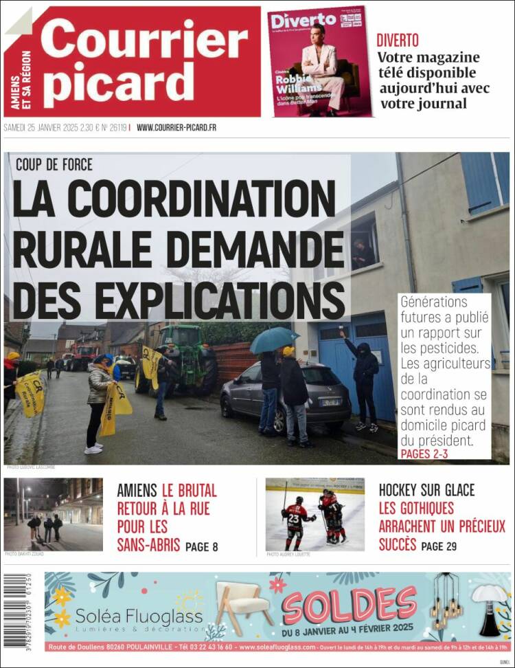 Portada de Courrier Picard (Francia)