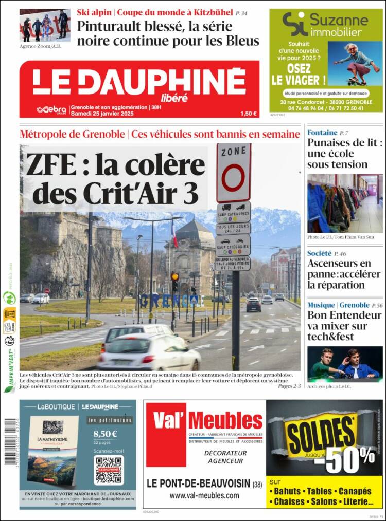 Portada de Le Dauphiné Libéré (Francia)