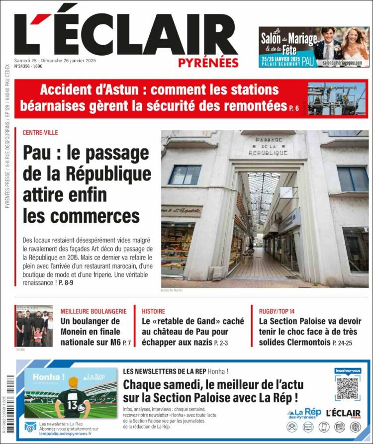 Portada de L'Eclair des Pyrénées (Francia)