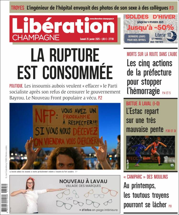 Portada de Libération Champagne (Francia)