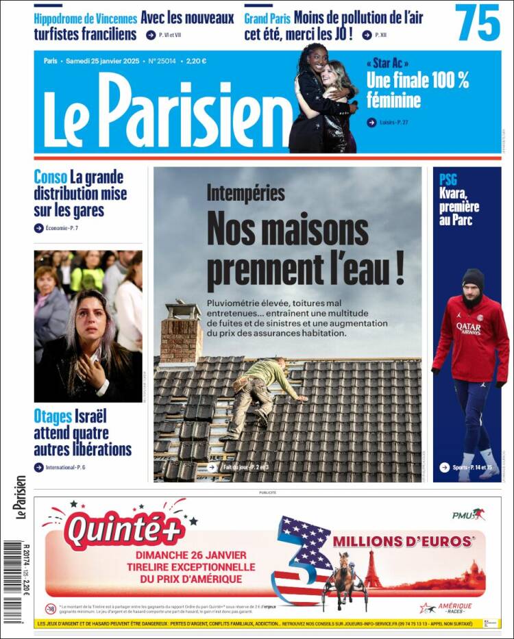 Portada de Le Parisien (Francia)