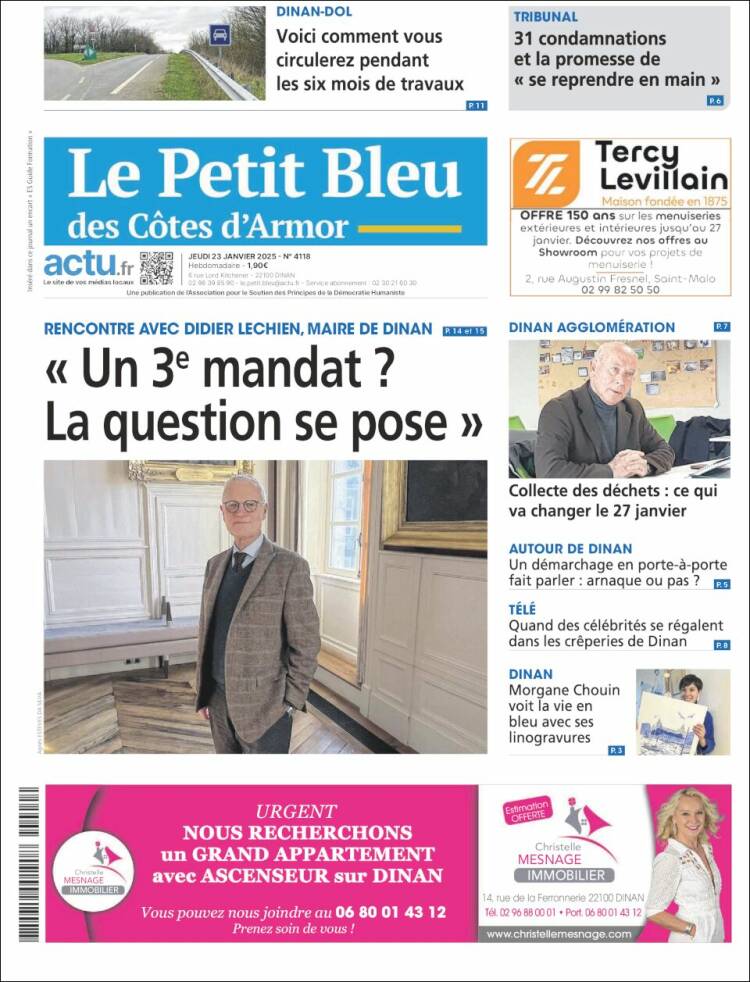 Portada de Le Petit Bleu (Francia)