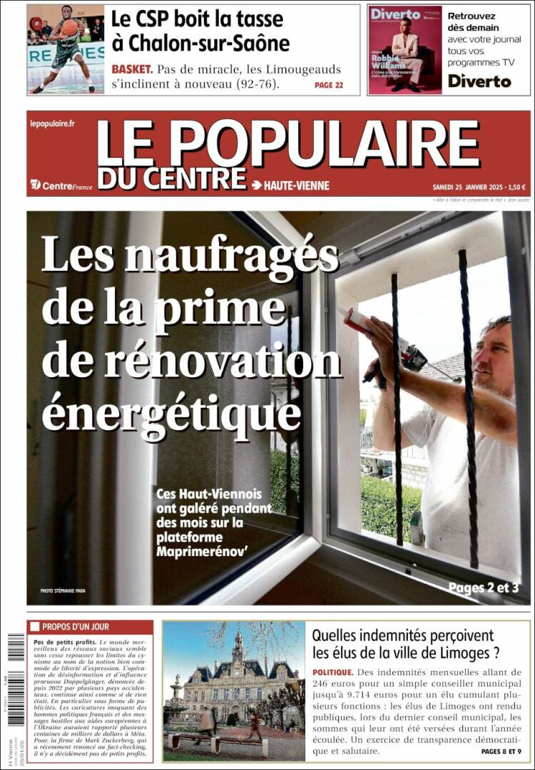 Portada de Le Populaire du Centre (Francia)