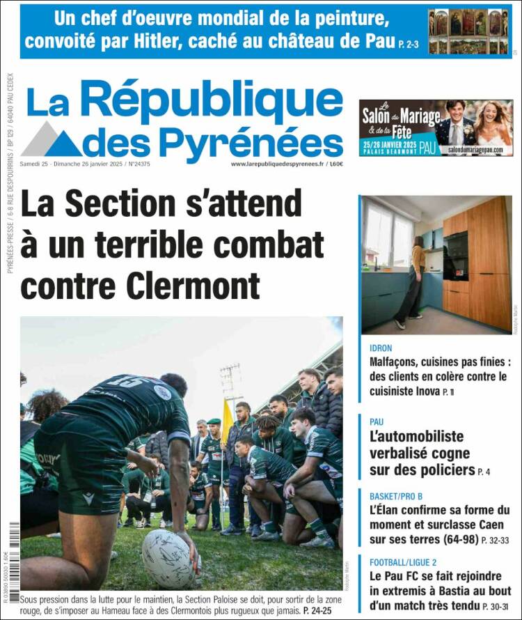 Portada de La République des Pyrénées (Francia)