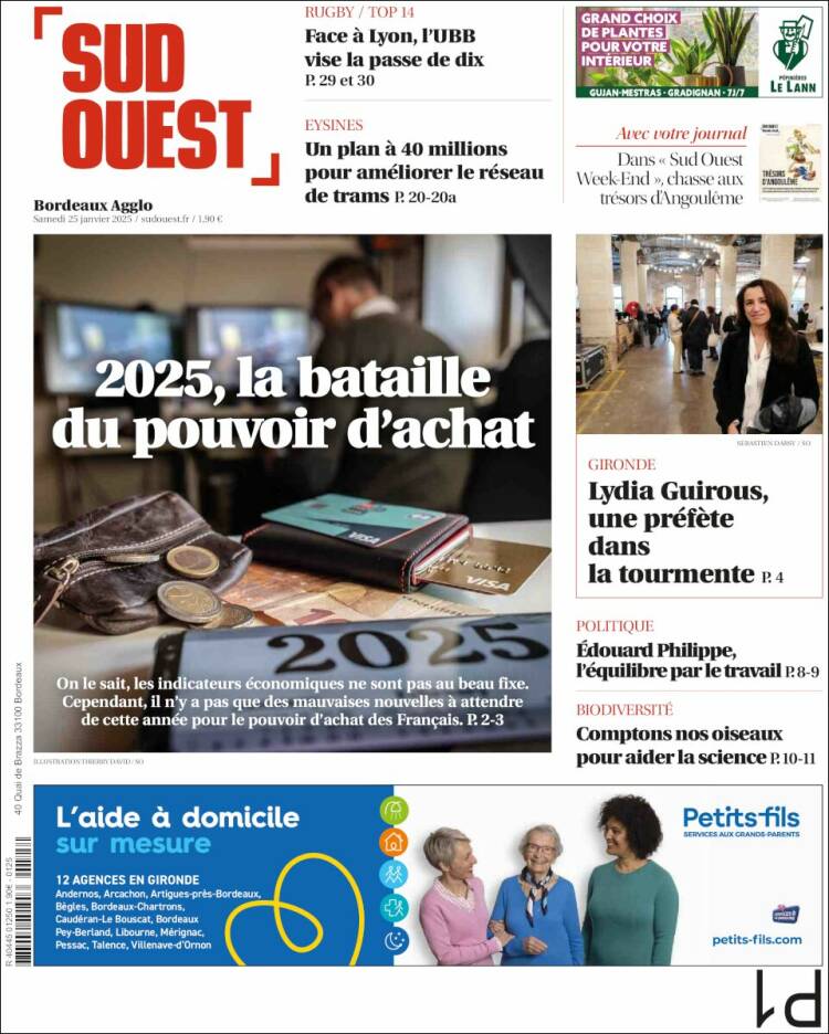 Portada de Sud Ouest (Francia)