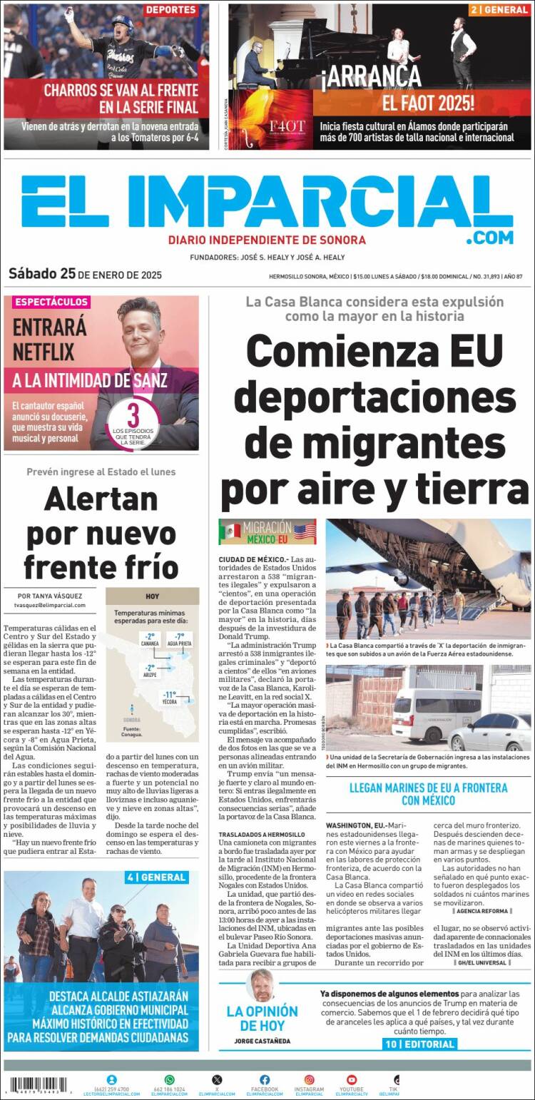 Portada de El Imparcial (México)