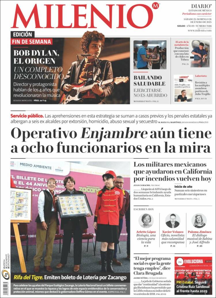 Portada de Milenio - Estado de México (México)