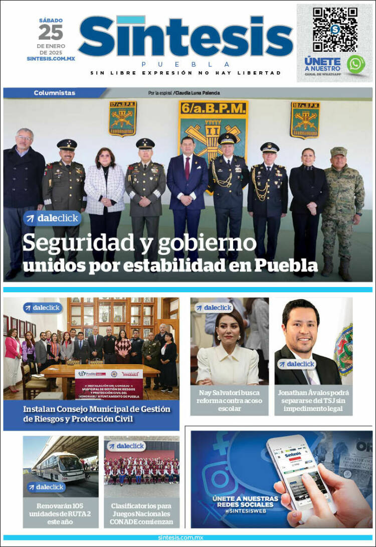 Portada de Síntesis - Puebla (México)