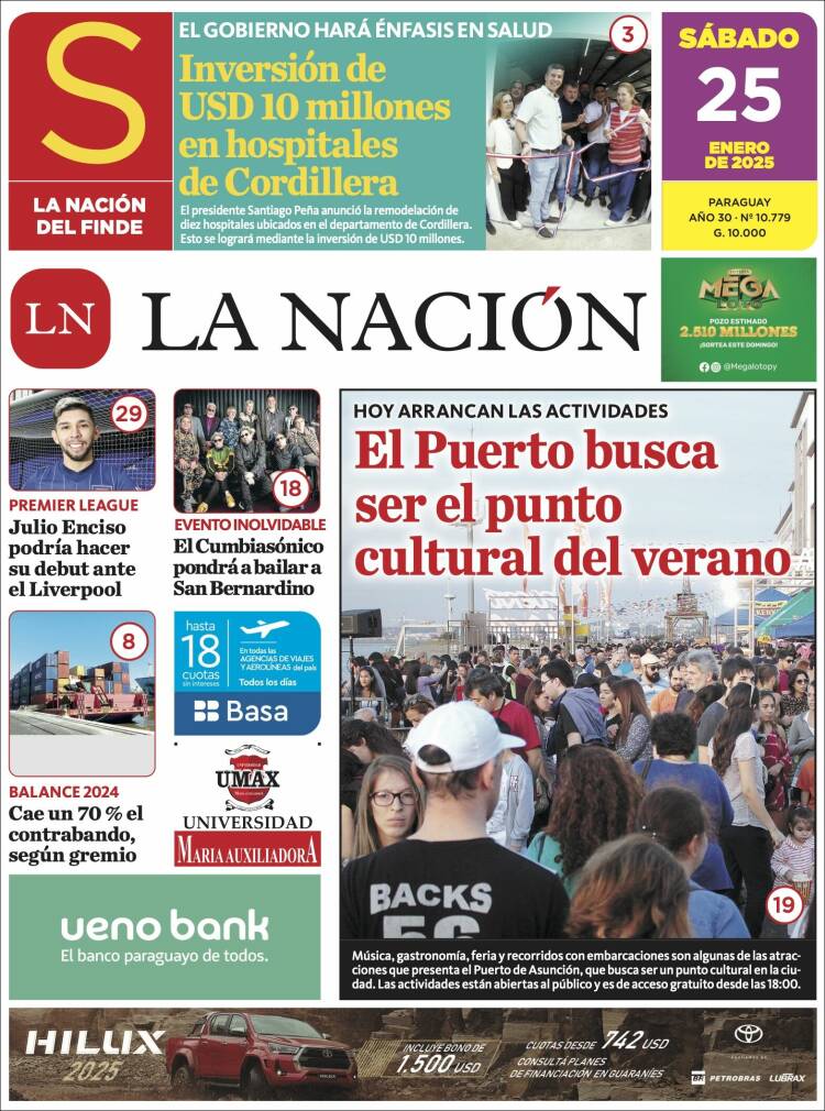 Portada de La Nación (Paraguay)