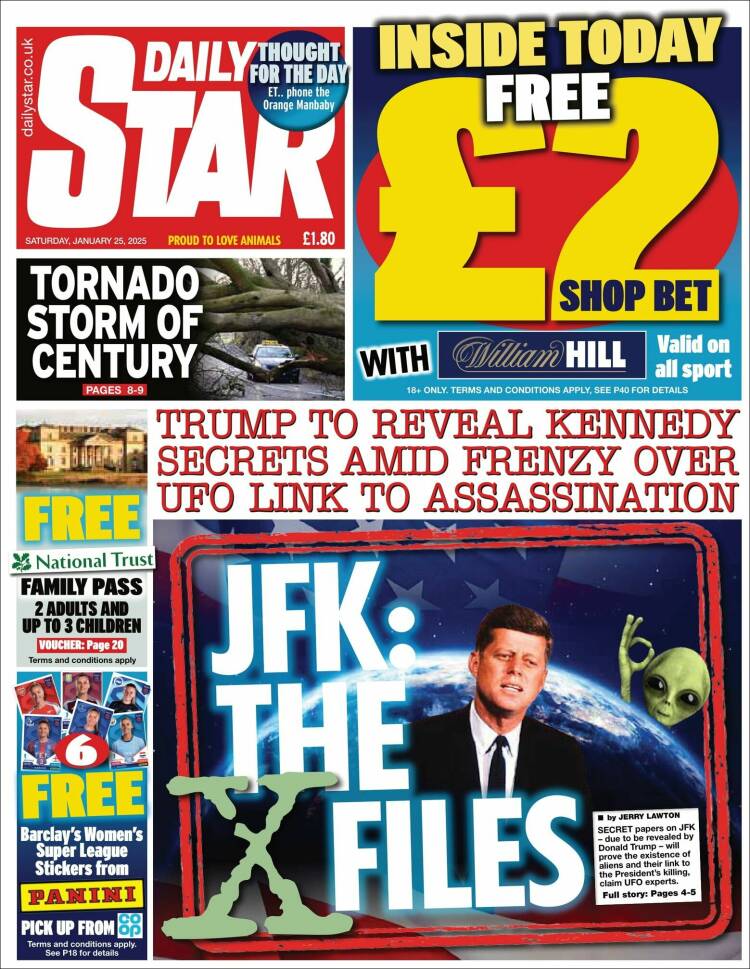 Portada de Daily Star (Reino Unido)