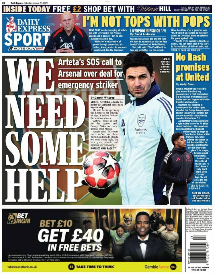 Portada de Express Sport (Reino Unido)