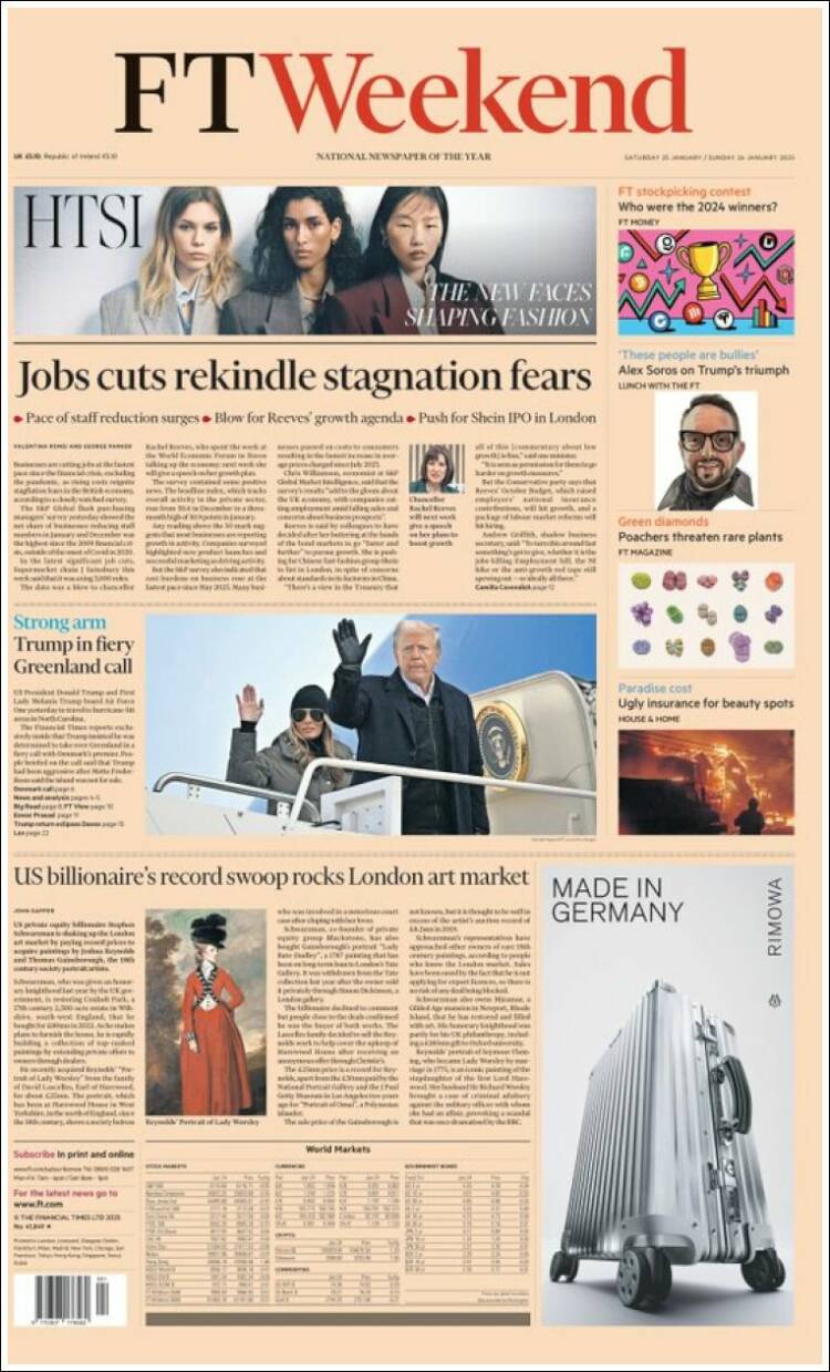 Portada de Financial Times (Reino Unido)