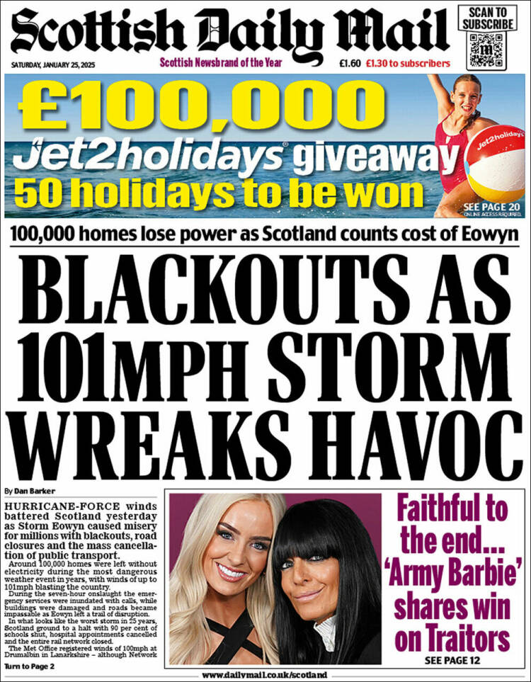 Portada de Scottish Daily Mail (Reino Unido)