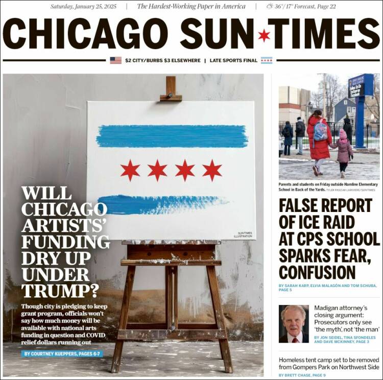 Portada de Chicago Sun-Times (USA)