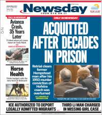 Portada de Newsday (USA)