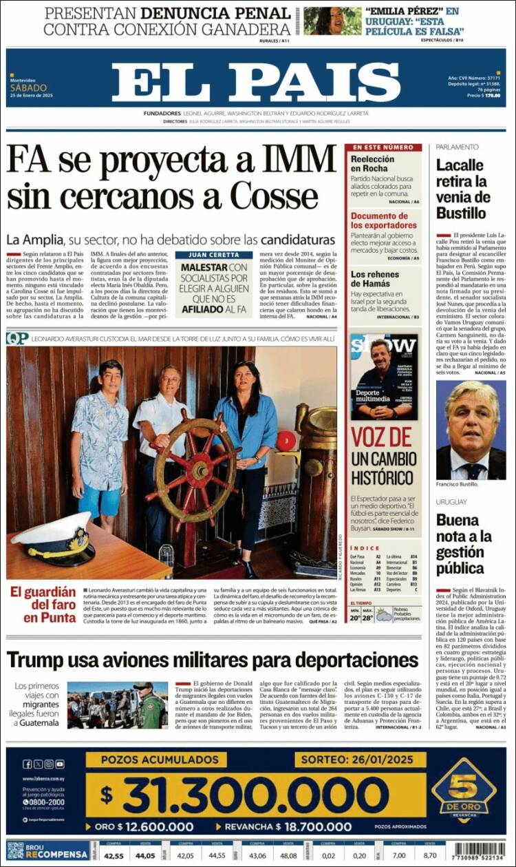 Portada de El País (Uruguay)