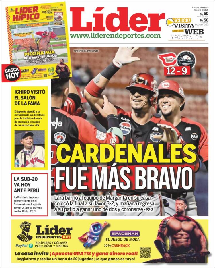 Portada de Lider en deportes (Venezuela)