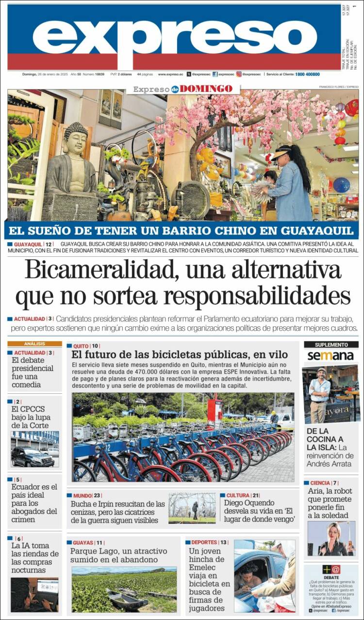 Portada de Expreso (Ecuador)