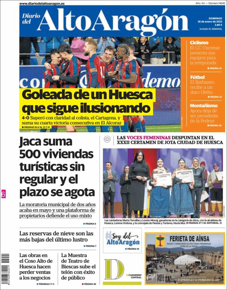 Portada de Diario del AltoAragón (España)