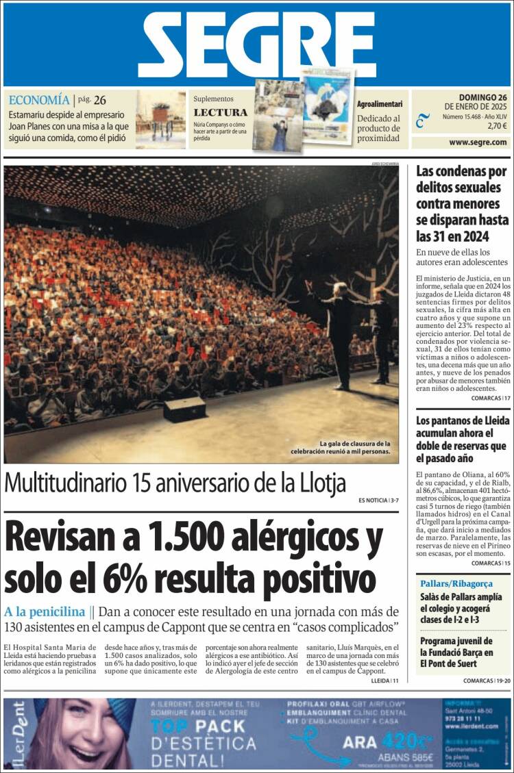 Portada de Segre  (España)
