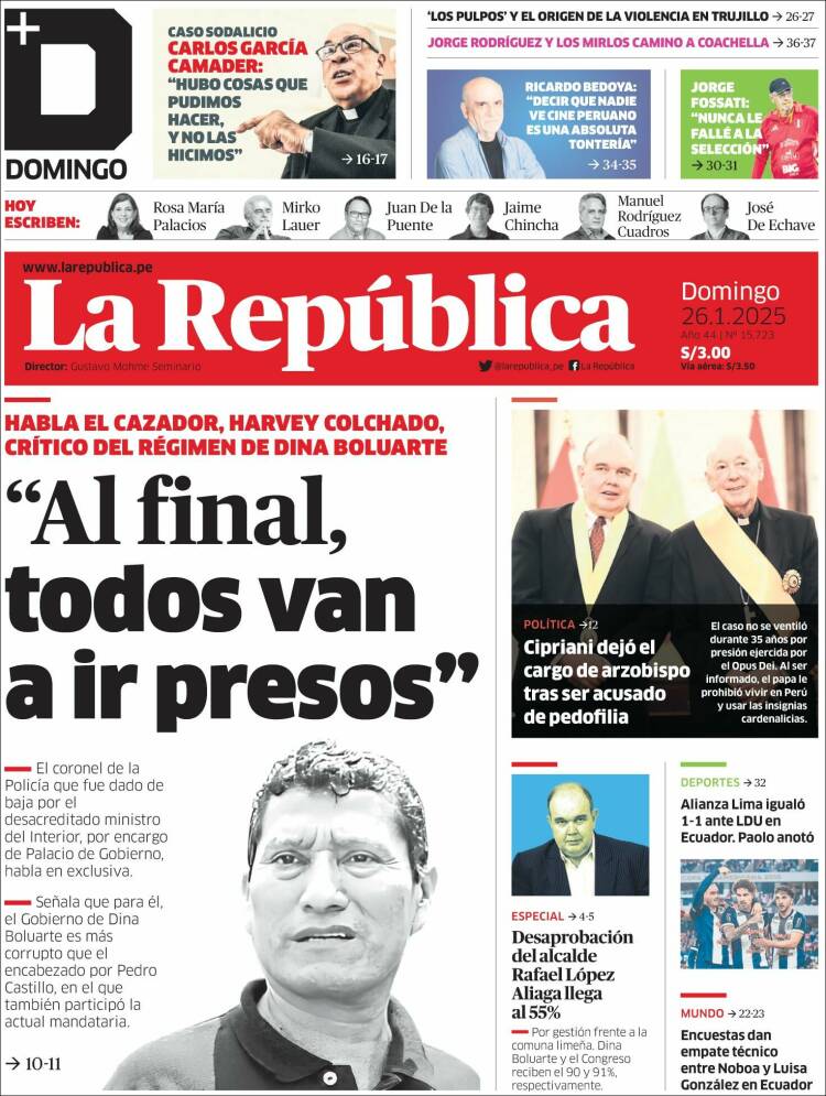 Portada de La Republica (Per&uacute;)