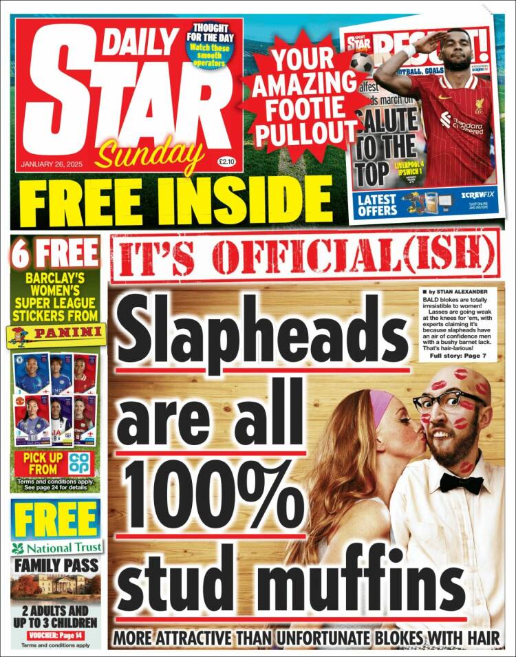 Portada de Daily Star (Reino Unido)