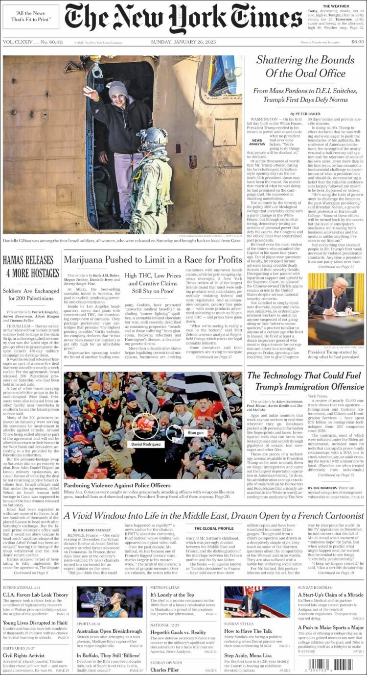 Portada de New York Times (USA)