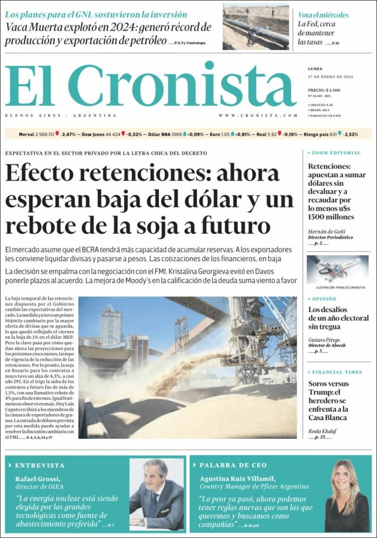 Portada de El Cronista Comercial (Argentina)