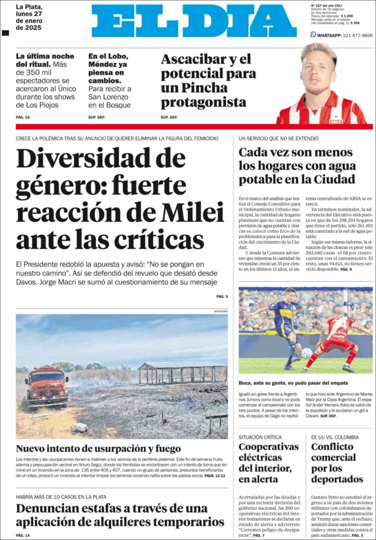 Portada de El Día de la Plata (Argentina)