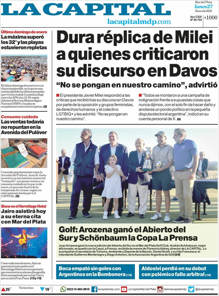 Portada de Diario La Capital - Mar del Plata (Argentina)