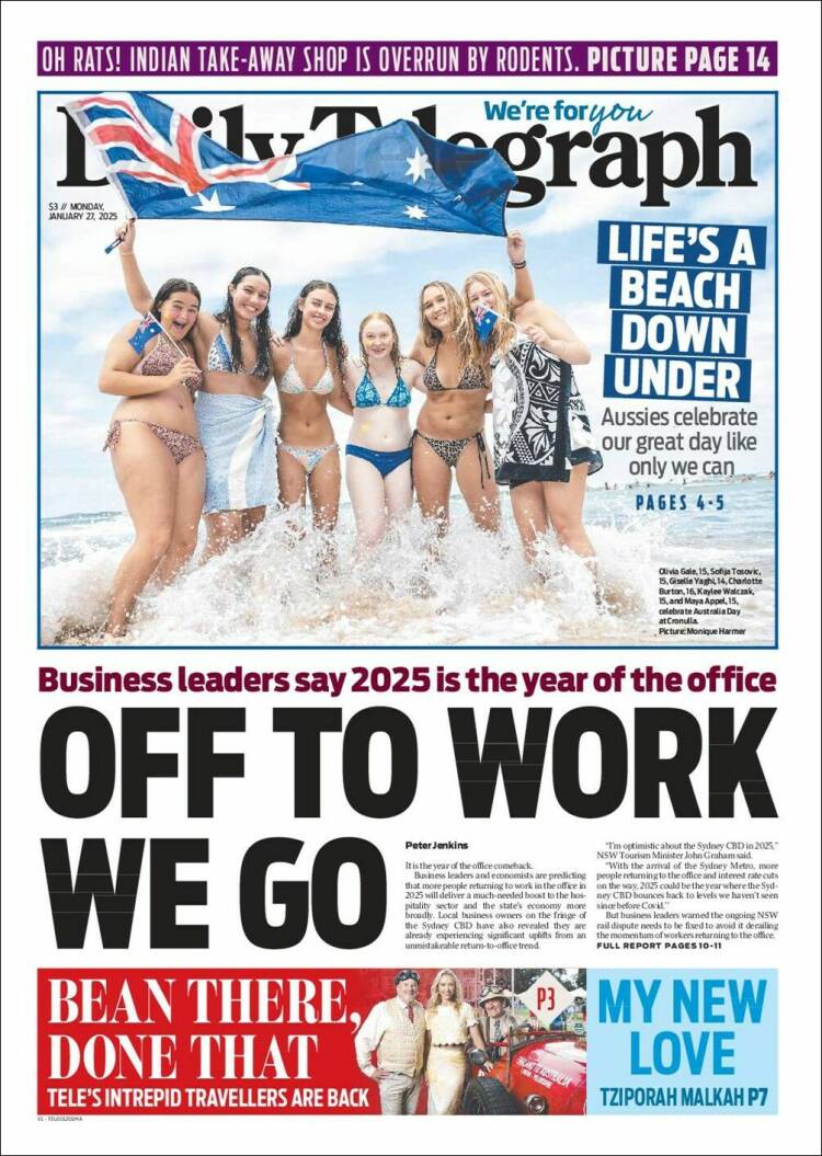 Portada de The Daily Telegraph (Australia)